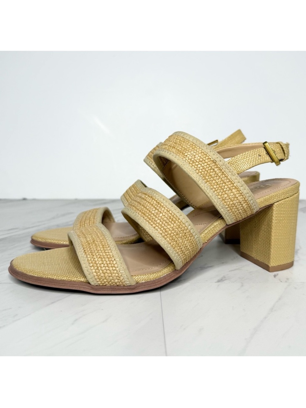 Franco Sarto Buco Raffia Heeled Sandal 11M
